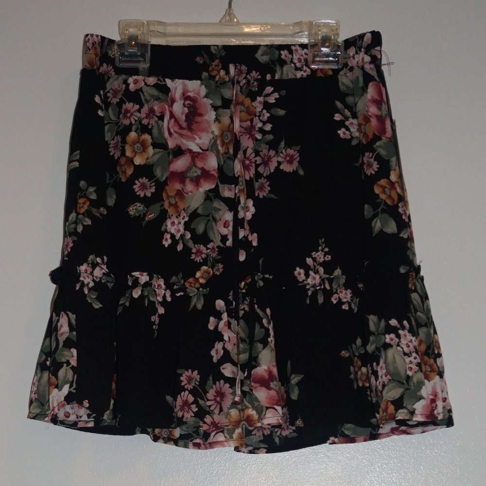 NWT - Black Floral Mini Skirt from Francesca's